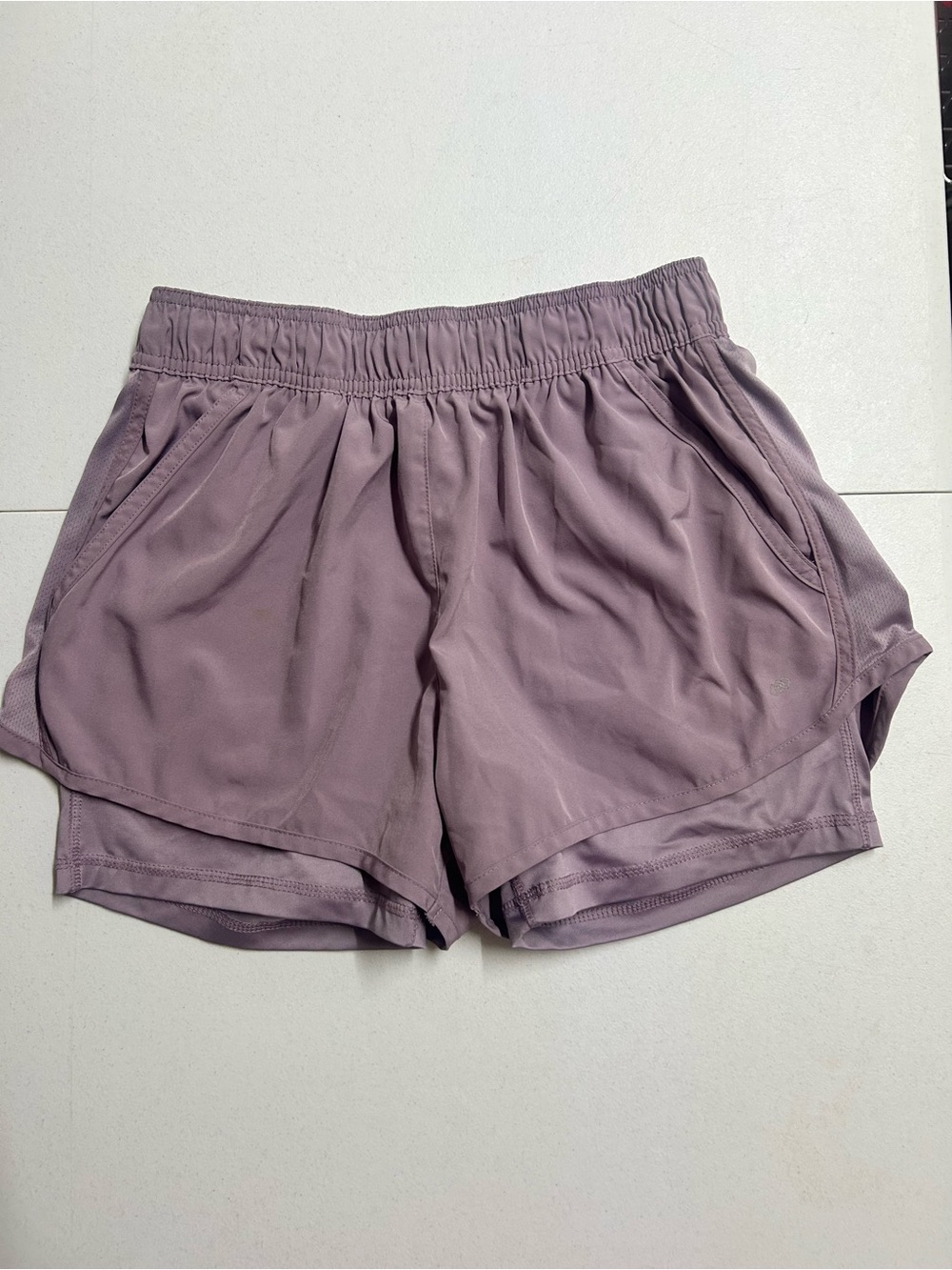 Women’s Mauve Performance Athletic Shorts with Elastic Waist